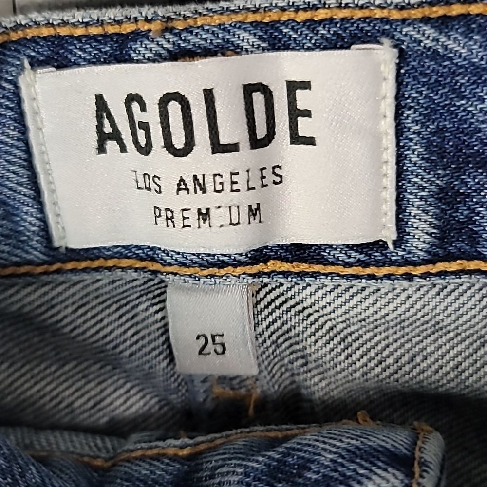 Agolde Quinn High Rise Denim Mini Skirt 25 - Picture 5 of 10